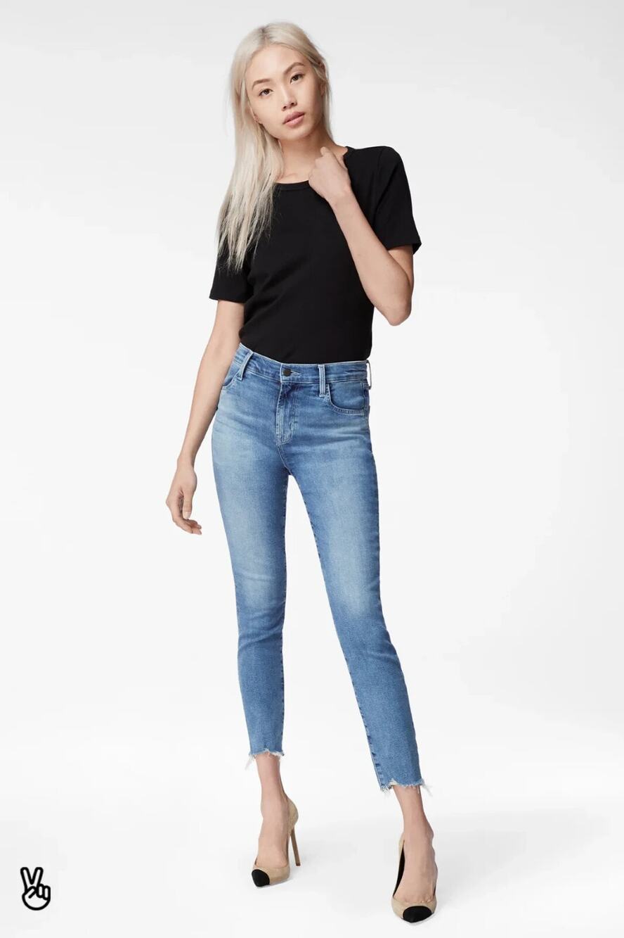 J Brand Alana High Rise Crop Super Skinny Jeans Chewed Frayed Hem Epsilon 27